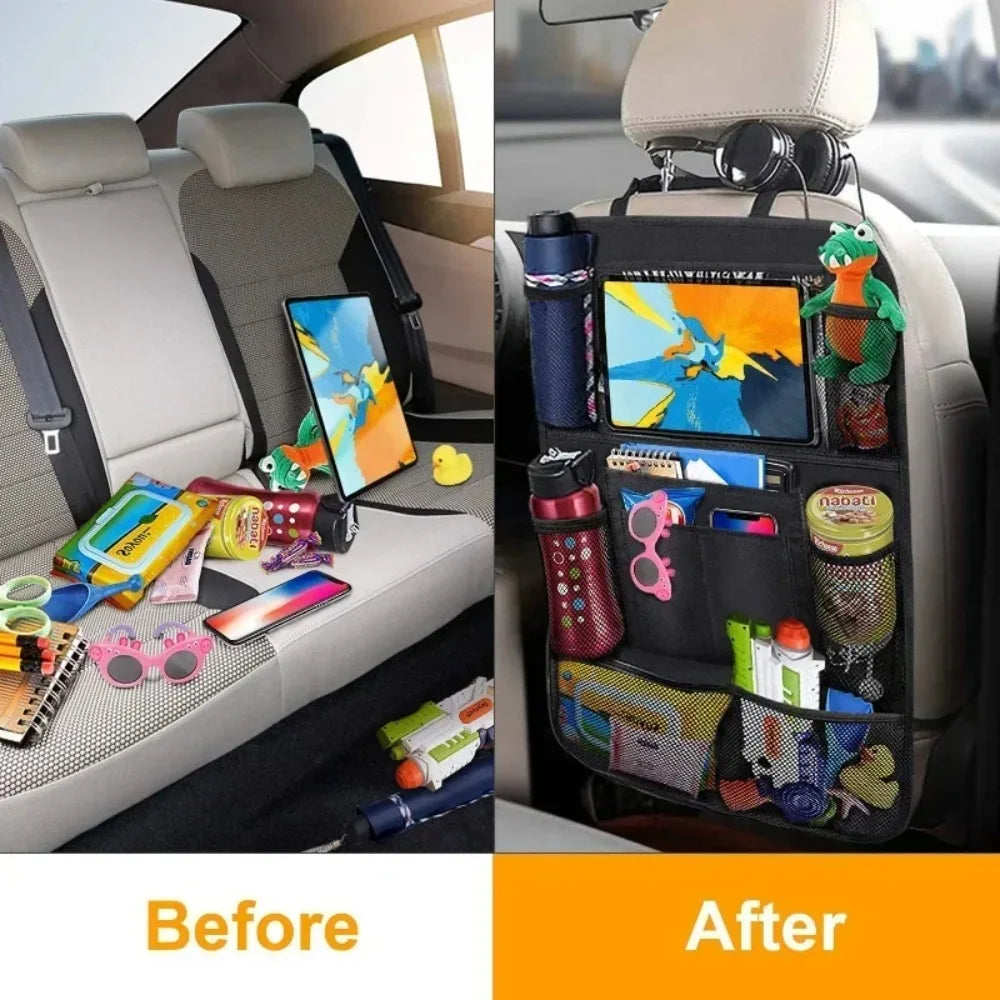 Back Seat Organizer & Kick Mat with Tablet Holder