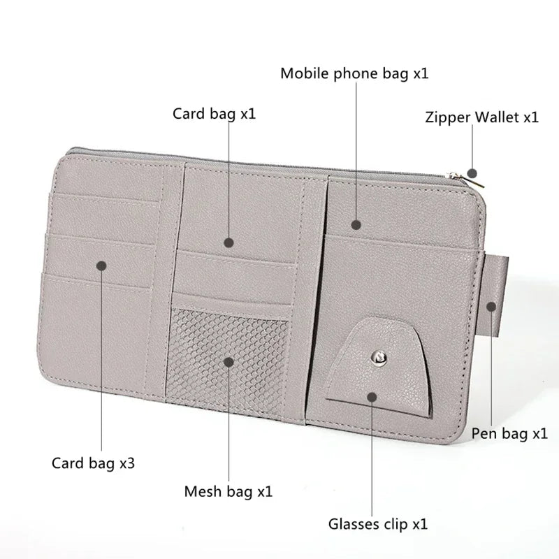 Sun Visor Organizer — Cards & Documents Holder