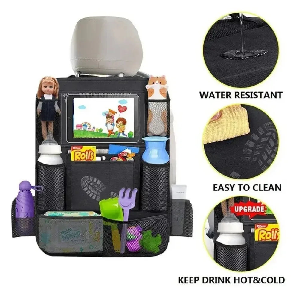 Back Seat Organizer & Kick Mat with Tablet Holder